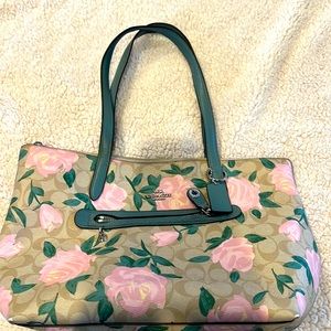 Coach camp rose tote